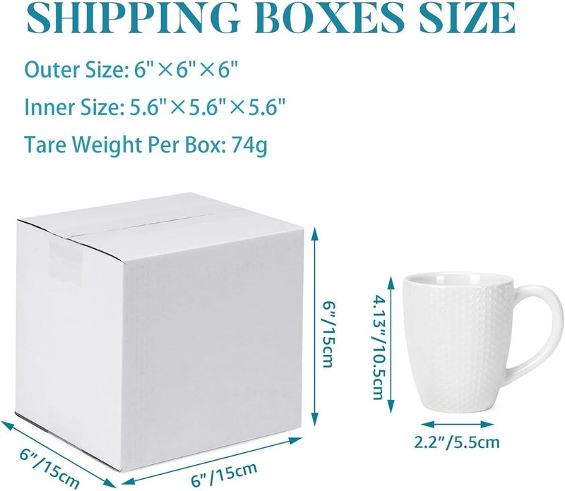 SPEPLA Shipping Boxes 6x6x6 Set of 6, White Corrugated Cardboard Box for Mailing Business Packaging - Image 3